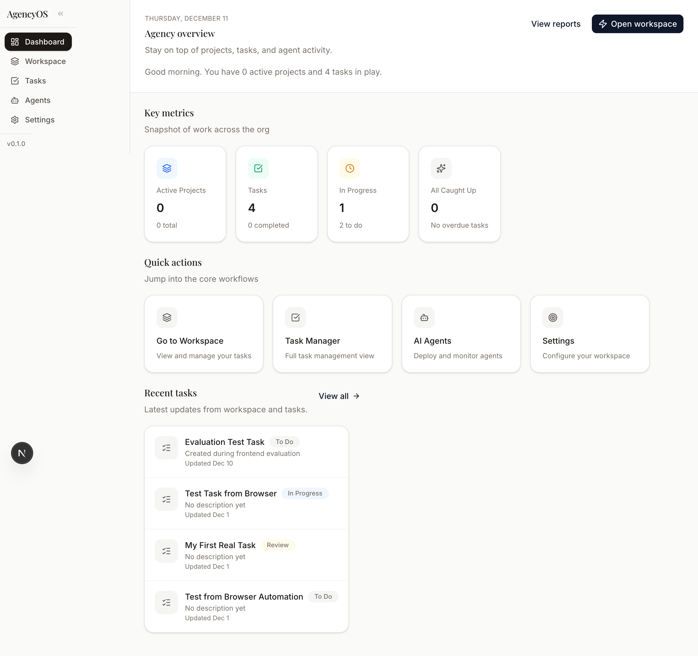 System audit dashboard with health metrics and monitoring