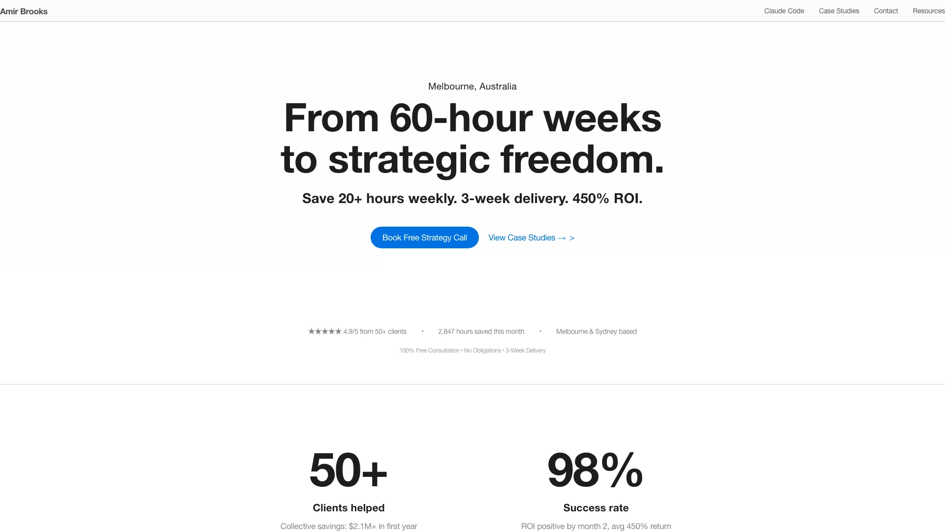 amirbrooks.com.au - Website Rebranding