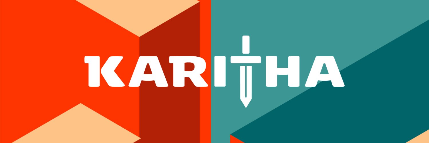 Karitha game banner with vibrant orange and teal branding