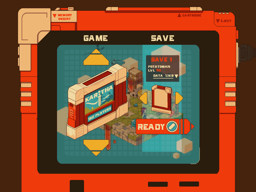 Karitha game menu interface showing character customization